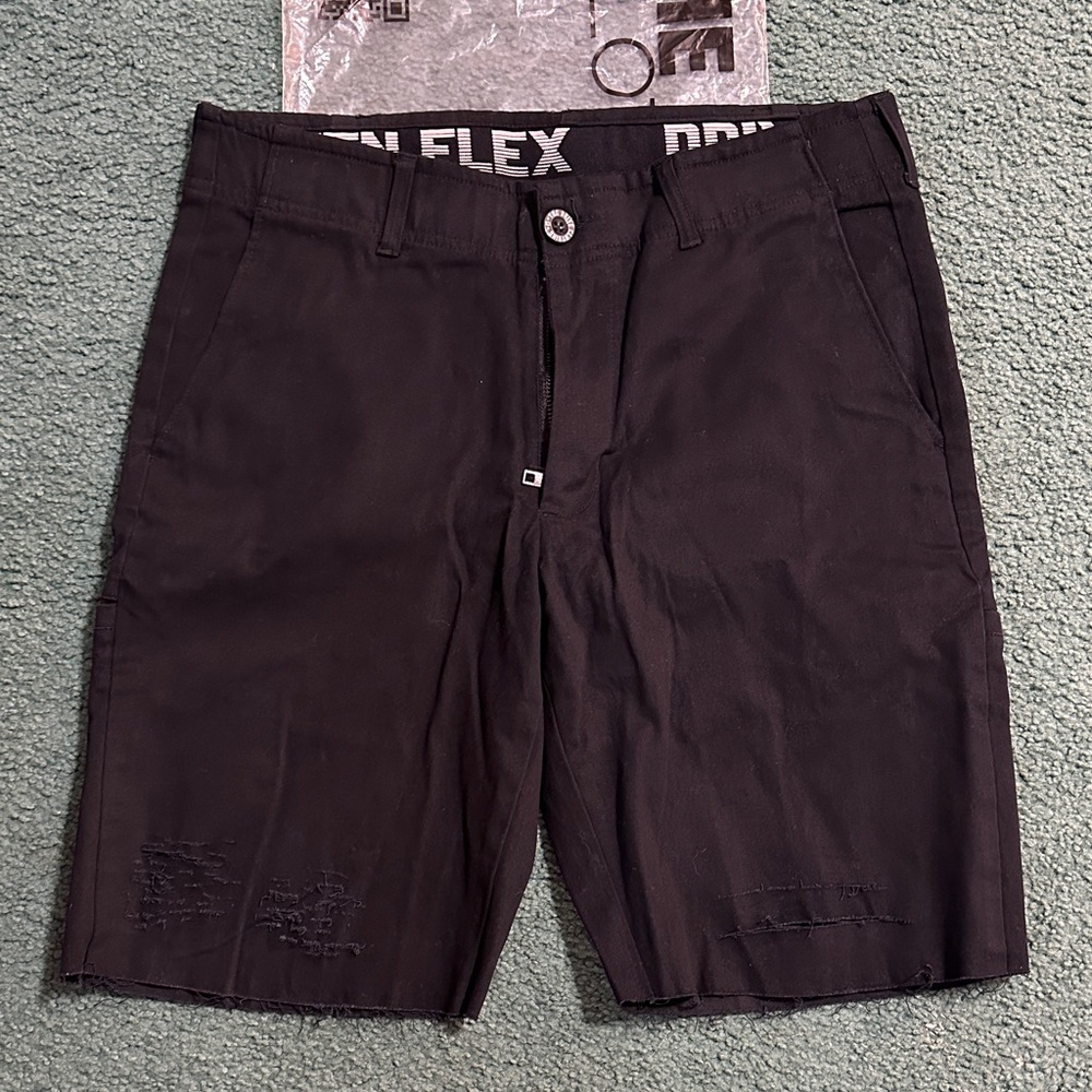 Driven Flex Black Men's Flat Front Shorts